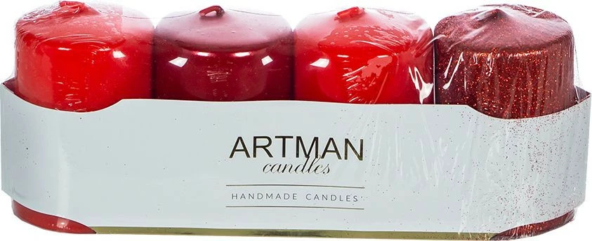 Komplet świec (4szt.) (czerwony)