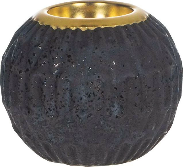 Świecznik ceramiczny Konti 22 (czarny/złoty)