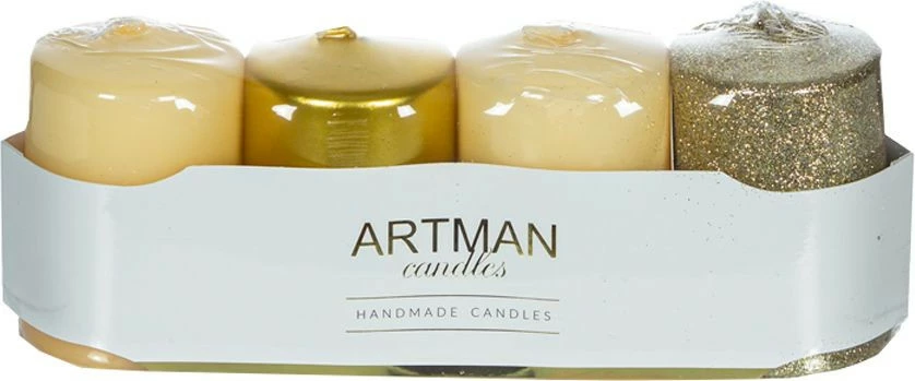 Komplet świec (4szt.) (kremowy/złoty)