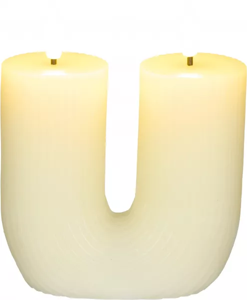 Świeca woskowa LED w kształcie litery U Cozy Light 53 (kremowa)