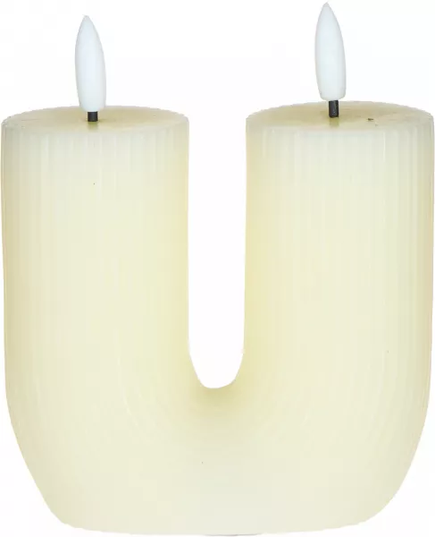 Świeca woskowa LED w kształcie litery U Cozy Light 53 (kremowa) 