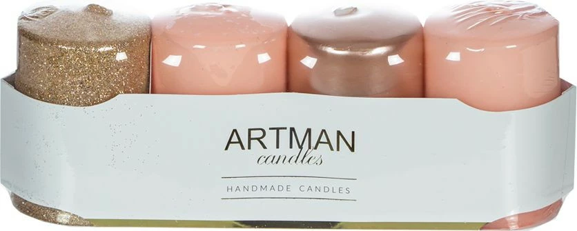 Komplet świec (4szt.) (różowy/rose gold) 