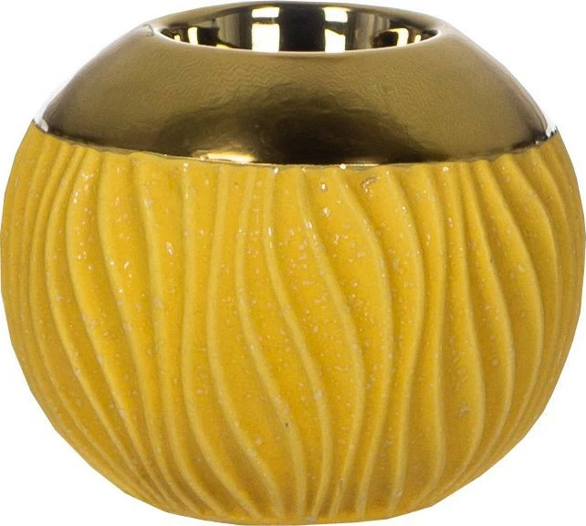 Świecznik ceramiczny Konti 23 (złoty/miód)