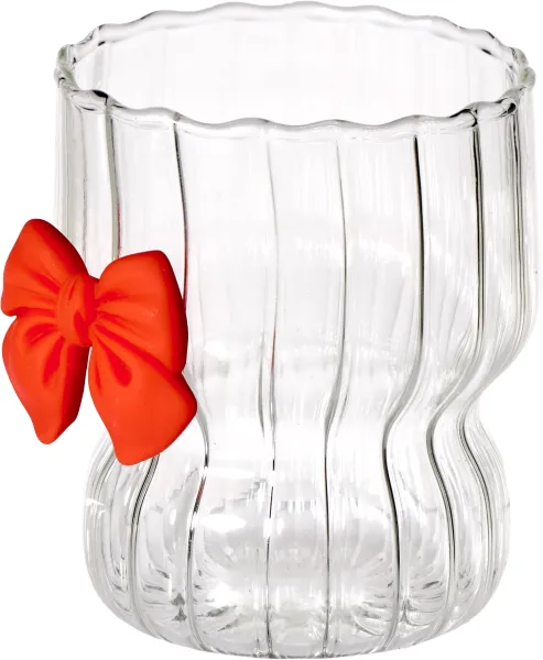 Szklanka z czerwoną kokardką Bella 33