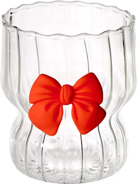 Szklanka z czerwoną kokardką Bella 33