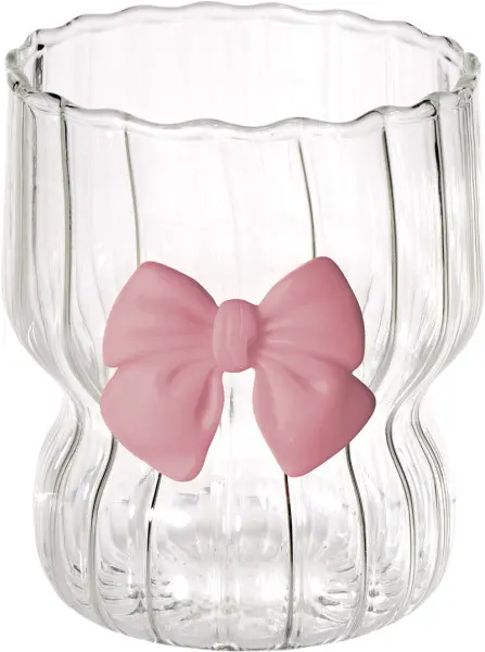 Szklanka z różową kokardką Bella 33