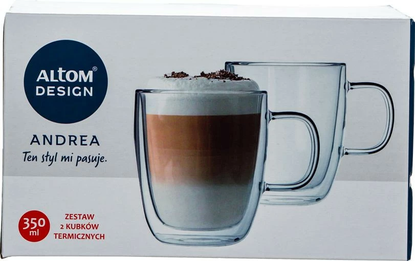 Zestaw Andrea - dzbanek z zaparzaczem i 2 kubki termiczne 