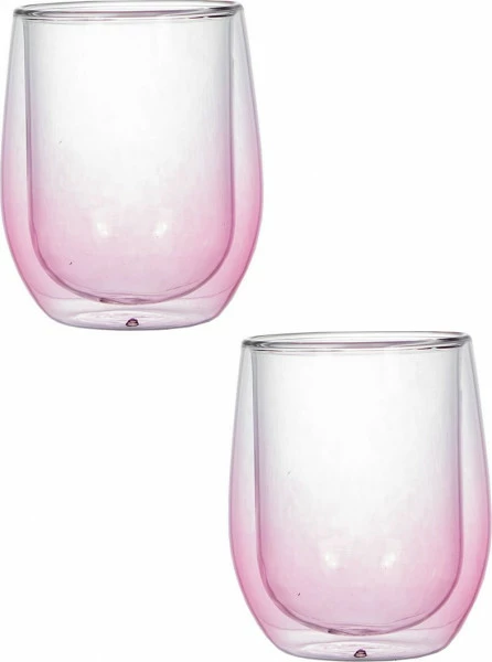 Zestaw 2 szklanek różowych Andrea 13