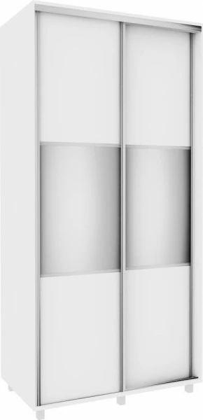 Szafa przesuwna 100 cm lustra (biały mat)