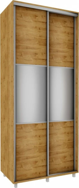 Wysoka szafa przesuwna lustra 100cm (dąb soma ciemny) 