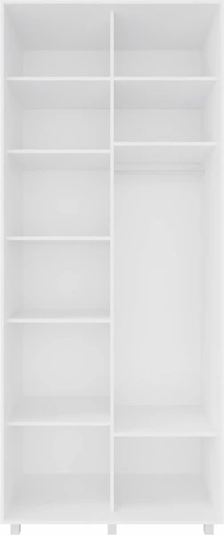 Wysoka szafa przesuwna 100 cm lustra (biały połysk)