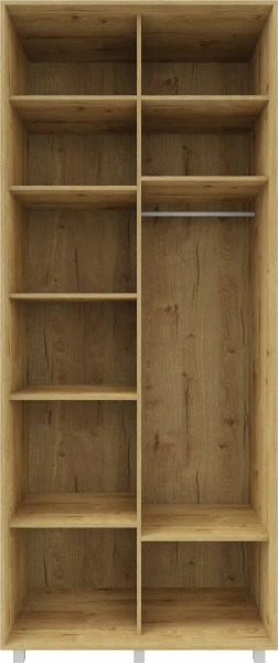 Wysoka szafa przesuwna lustra 100cm (biały połysk/lustro/dąb Soma ciemny)