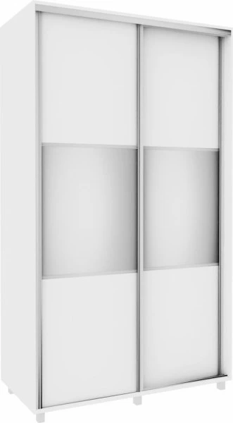 Szafa przesuwna 120 cm lustra (biały mat)