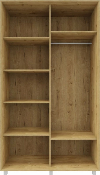 Szafa przesuwna lustra 120cm (biały połysk/lustro/dąb Soma ciemny)