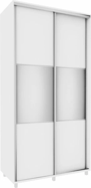 Wysoka szafa przesuwna 120 cm lustra (biały mat)