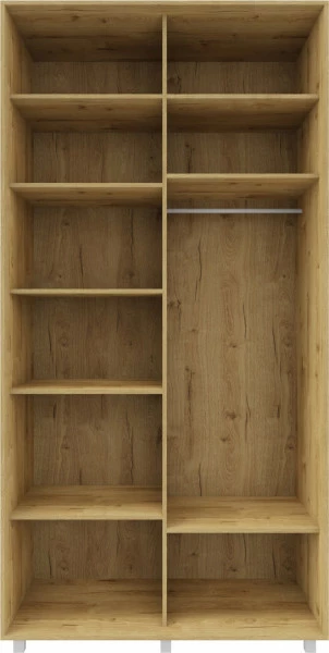 Wysoka szafa przesuwna 120 cm (dąb Soma ciemny/czarne okucia)