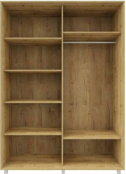 Szafa przesuwna 3xlustra 150cm (dąb Soma ciemny)