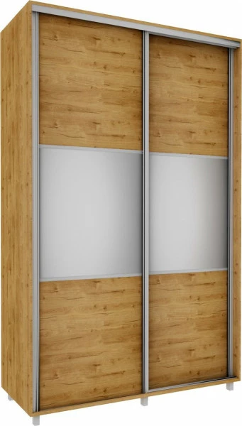 Wysoka szafa przesuwna lustra 150cm (dąb soma ciemny)