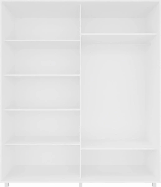 Szafa przesuwna 180 cm lustra (biały połysk)