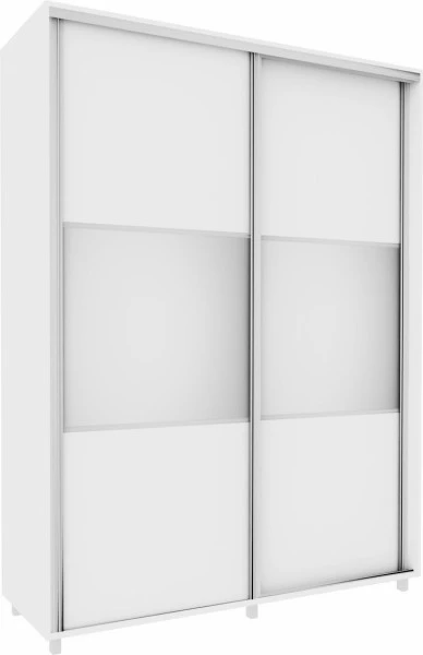 Wysoka szafa przesuwna 180 cm lustra (biały mat)