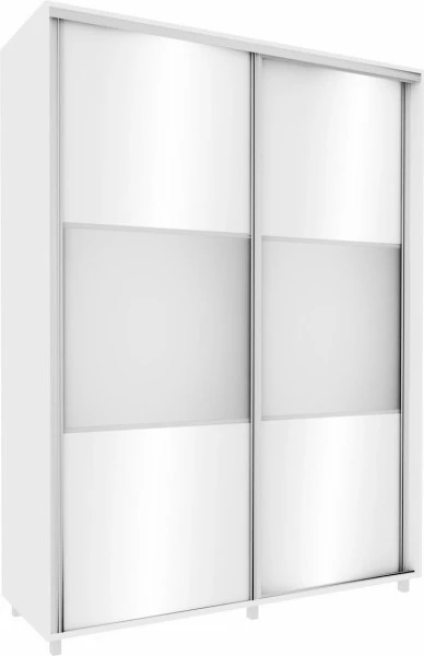 Wysoka szafa przesuwna 180 cm lustra (biały połysk) 