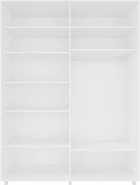 Wysoka szafa przesuwna 180 cm lustra (biały połysk)