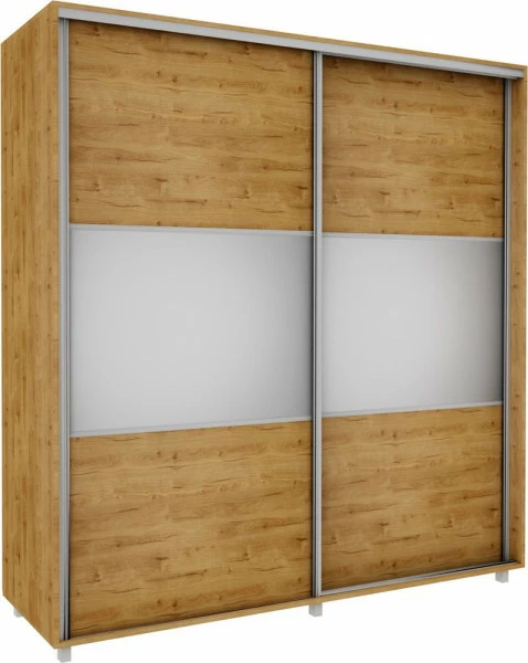 Szafa przesuwna lustra 200cm (dąb soma ciemny)