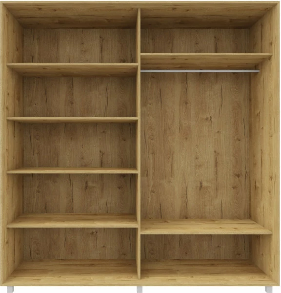 Szafa przesuwna 3xlustra 200cm (dąb Soma ciemny)