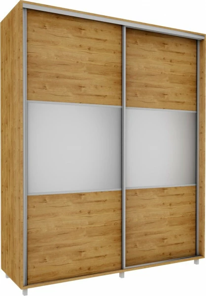 Wysoka szafa przesuwna lustra 200cm (dąb soma ciemny)