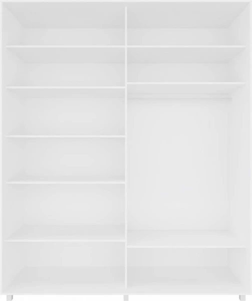 Wysoka szafa przesuwna 200 cm lustra (biały połysk)