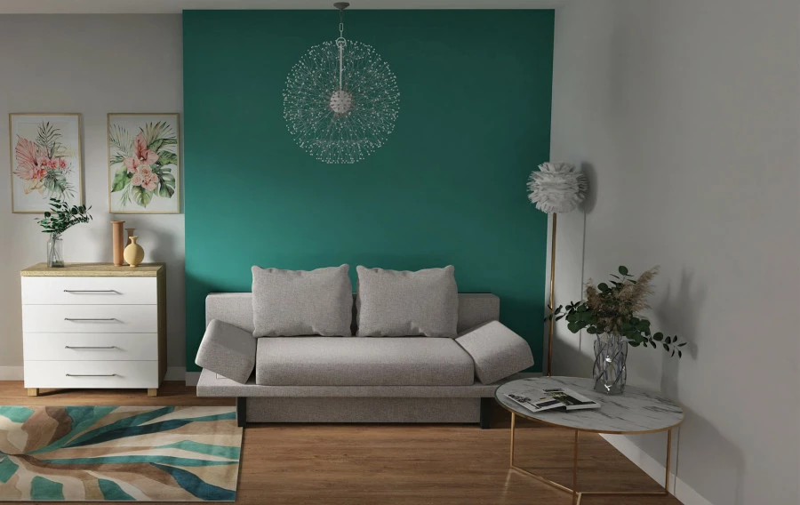 Komoda 4-szufladowa Panama (biały połysk/dąb Soma ciemny) 