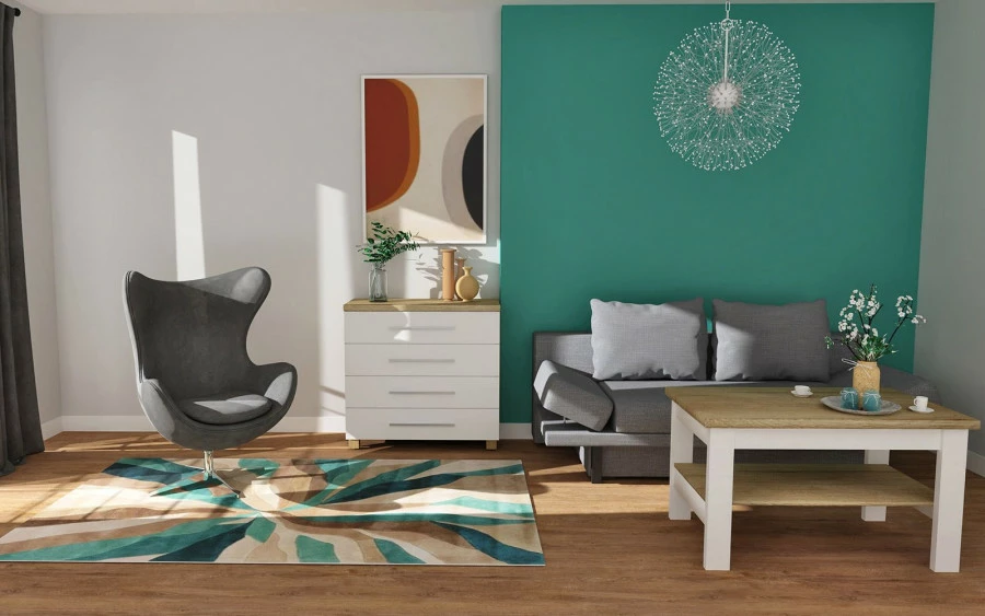 Komoda 4-szufladowa Panama (biały połysk/dąb Soma ciemny)