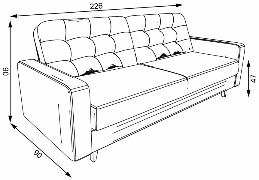 Sofa Sewilla (rojal szary)
