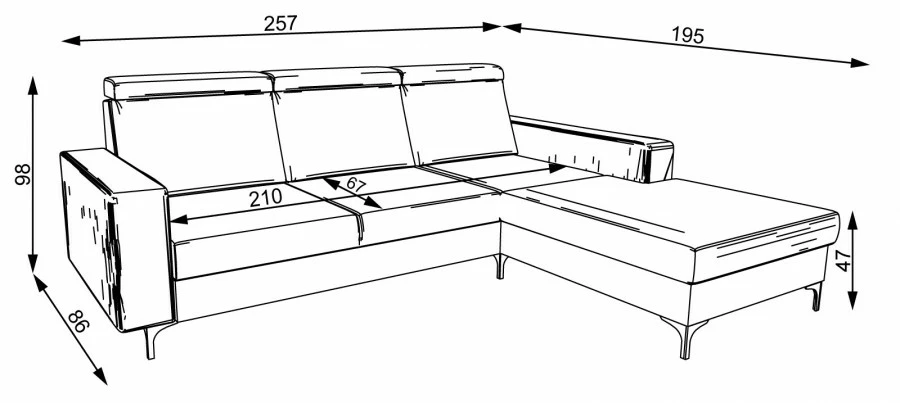 Narożnik Sydney (boucle kremowy) lewy