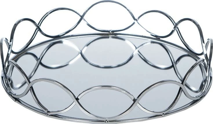 Taca lustrzana duża Naturos (srebrny)