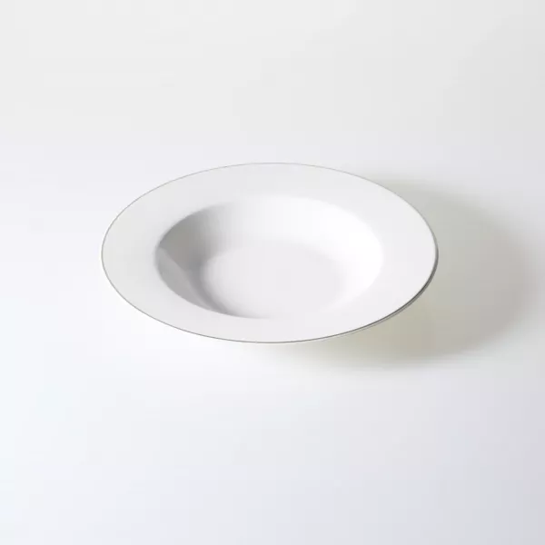 Zestaw talerzy Olina 18 elementów (biały/srebrny)