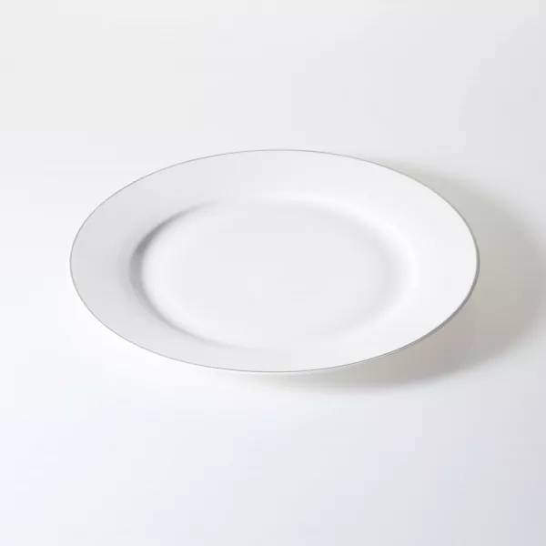 Zestaw talerzy Olina 18 elementów (biały/srebrny) 