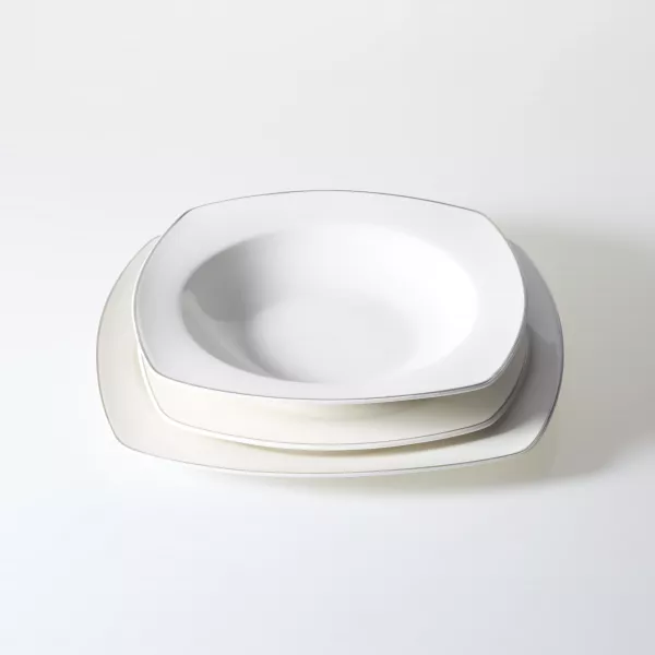 Zestaw talerzy Silla 18 elementów (biały/srebrny) 