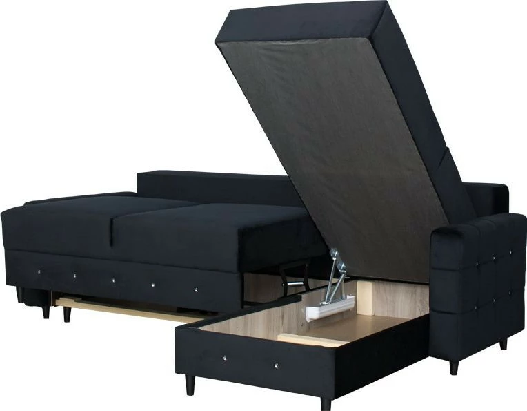 Narożnik Diamentino (plusz czarny)