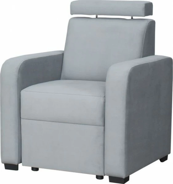 Fotel Lazur - boczki Alka (plusz szary) 