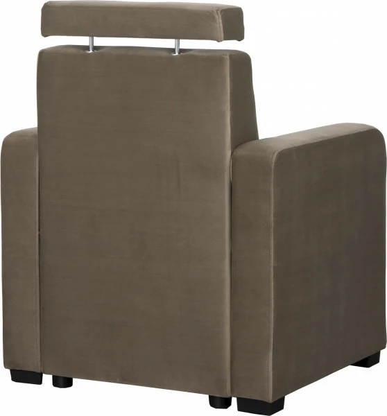 Fotel Lazur - boczki Alka (plusz brąz) 