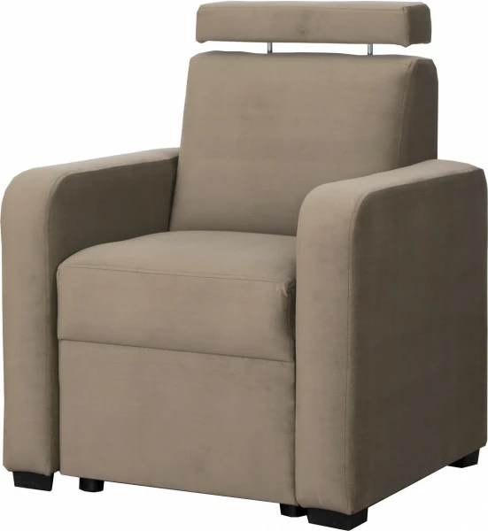 Fotel Lazur - boczki Alka (plusz brąz) 