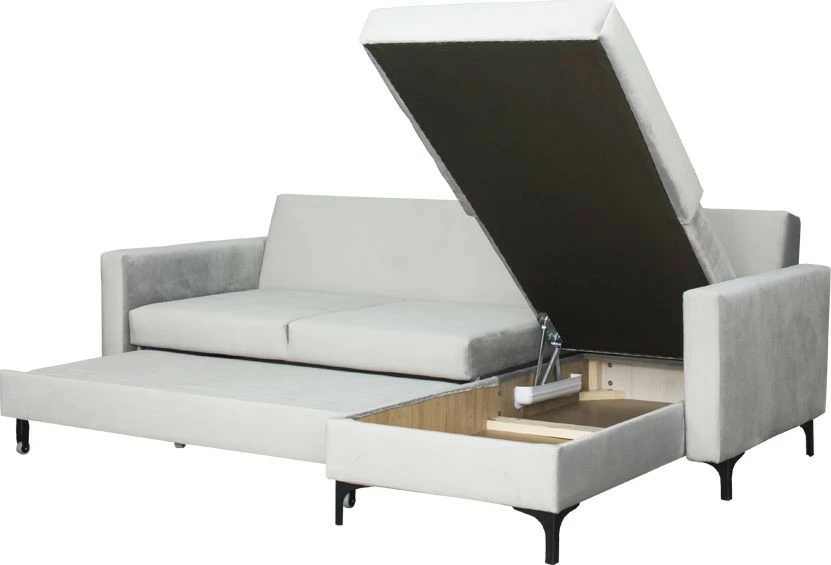 Narożnik Milano (plusz srebrzysty) 