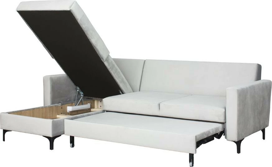 Narożnik Milano (plusz srebrzysty)