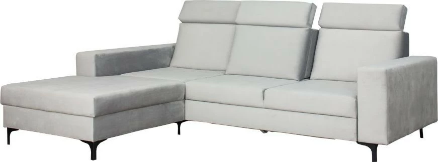 Narożnik Sydney (plusz srebrzysty) lewy