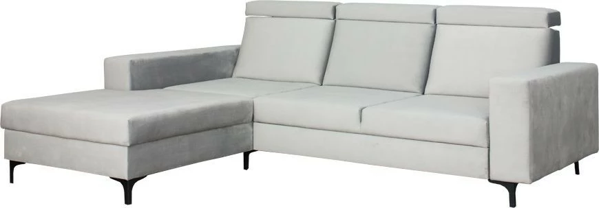 Narożnik Sydney (plusz srebrzysty) lewy