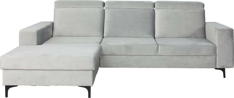 Narożnik Sydney (plusz srebrzysty) lewy