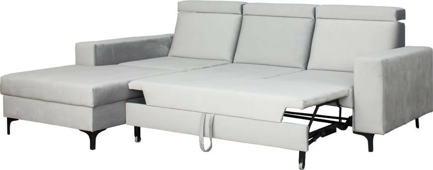 Narożnik Sydney (plusz srebrzysty) lewy 