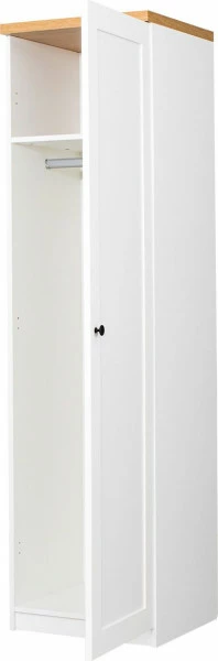 Półszafa uniwersalna z półkami i drążkiem Toskania (biały/dąb Soma ciemny) 