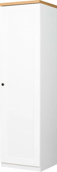 Półszafa uniwersalna z półkami i drążkiem Toskania (biały/dąb Soma ciemny) 